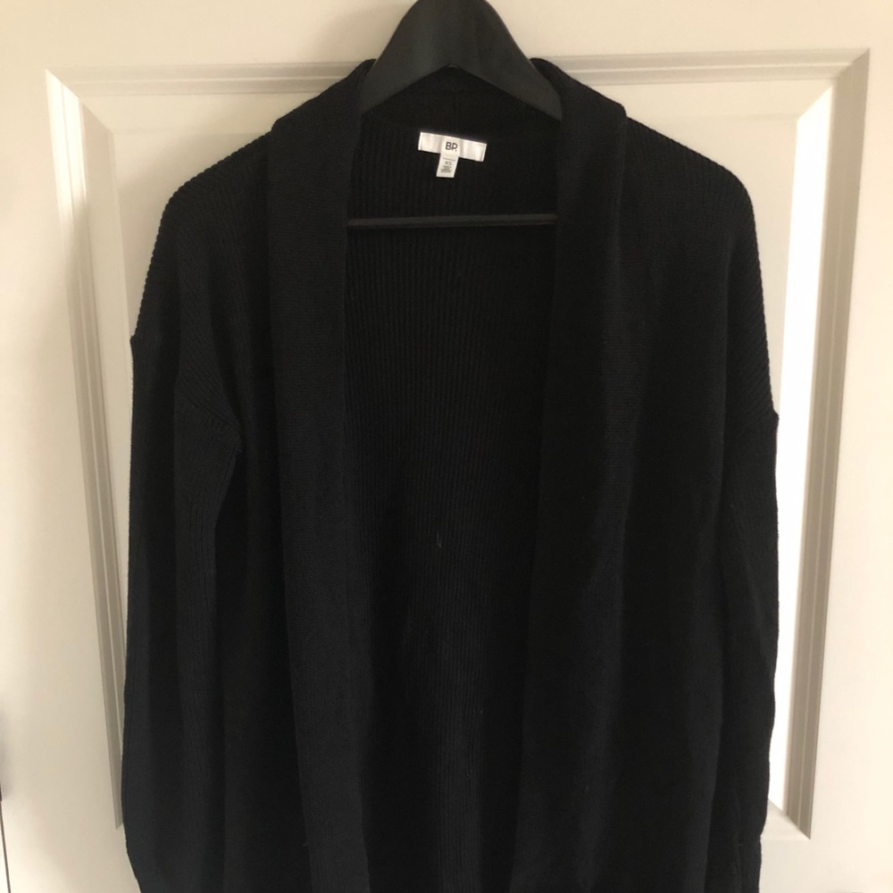 BP Open Front Cardigan with Pockets in Black